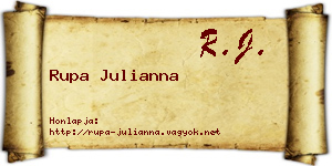 Rupa Julianna névjegykártya